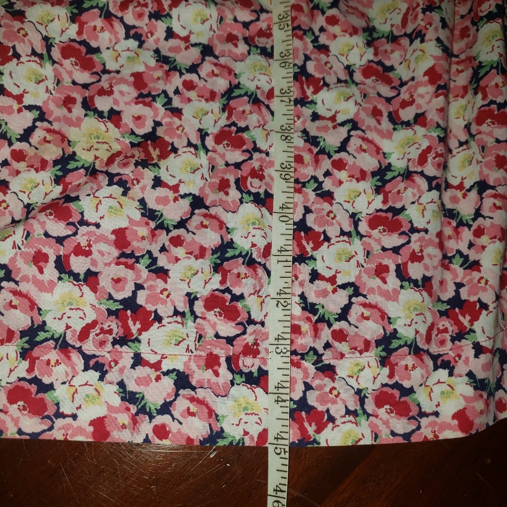 LAURA ASHLEY Vintage 80s Puff Sleeve Red Floral Button Up Dress 30" Waist 10 - Picture 8 of 14